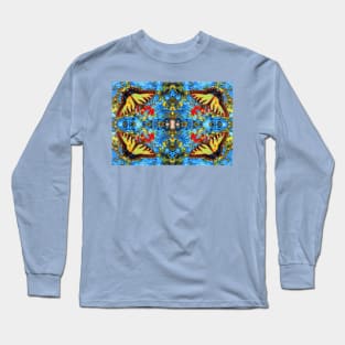 Digital Butterfly Design Long Sleeve T-Shirt